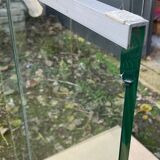 Dining table 70-80s in granite and tempered glass