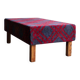 Large vintage bench upholstered in Scottish tartan fabric.
