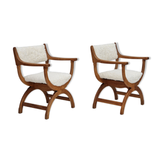 Pair of chairs model Kurul danish design by Henning Kjærnulf 1960s