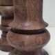 Two vintage turned wood pen and pencil pots