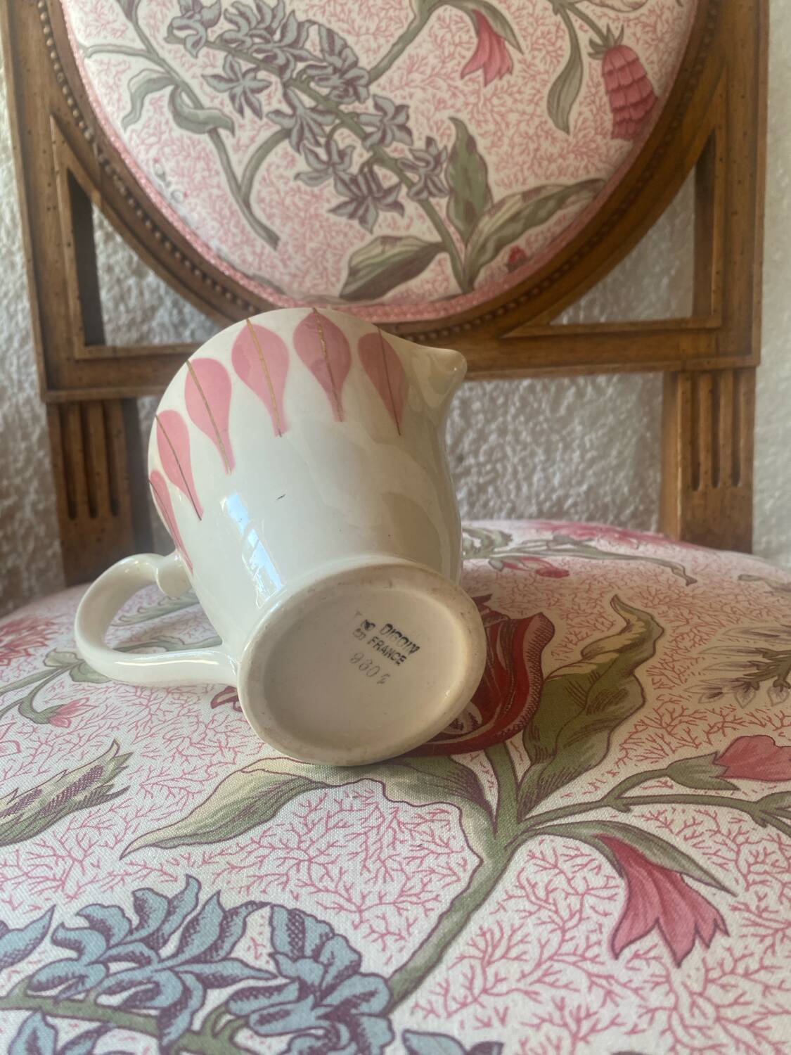 Vintage Digoin earthenware milk jug