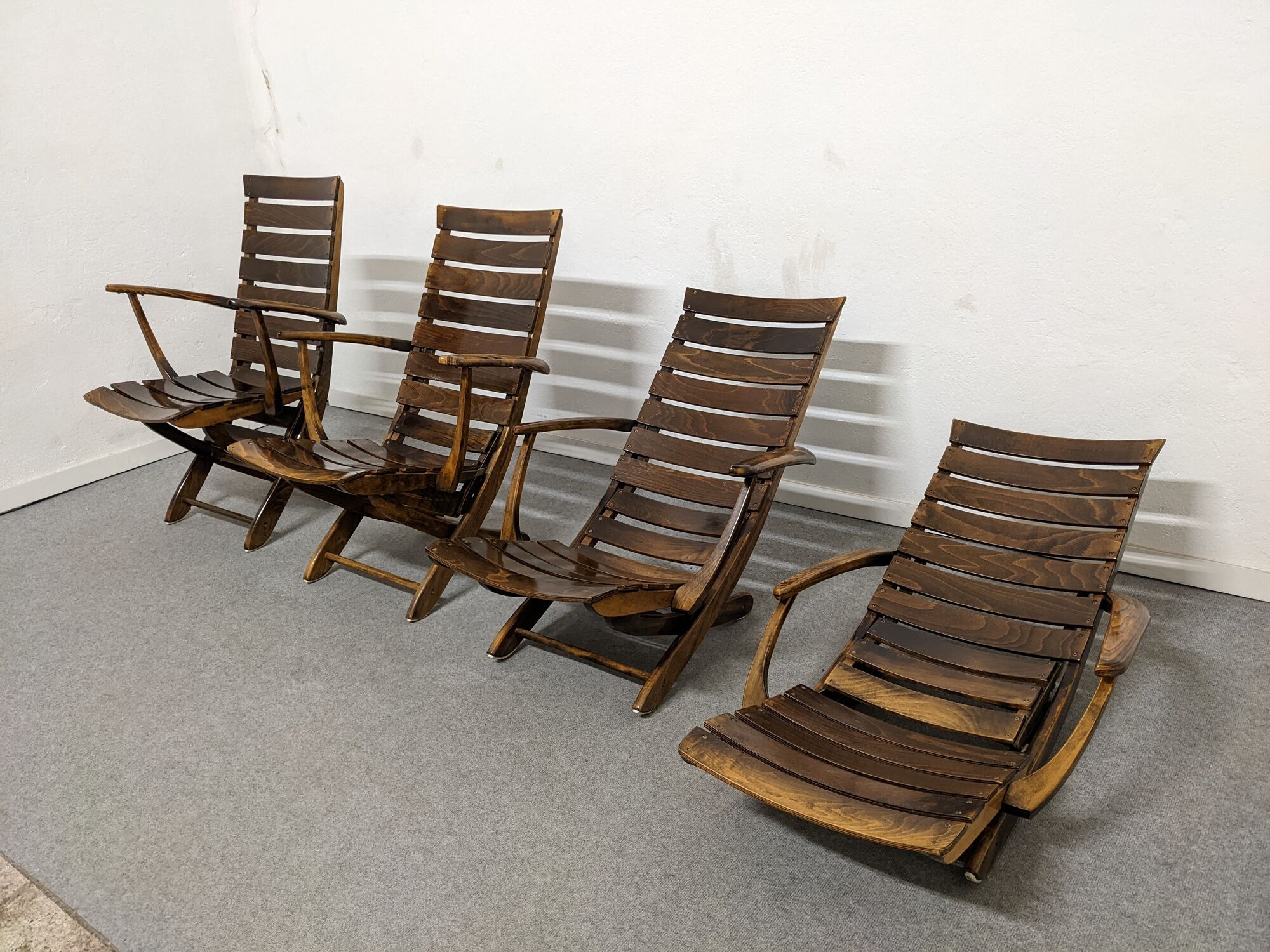 Series of 4 relax armchairs from the 60s/70s by Triconfort