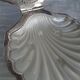 Old shell-shaped butter dish in silver-plated metal - trinket dish.