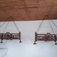 Pair of chandeliers suspensions in cast iron and 19th century wrought iron