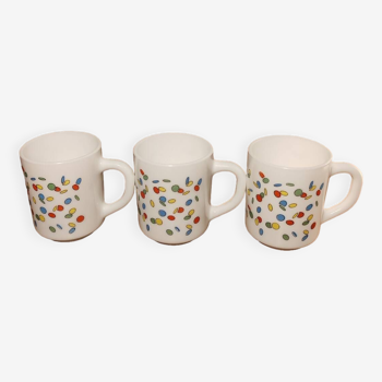 Trio of arcopal mugs