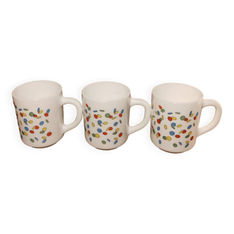 Trio of arcopal mugs