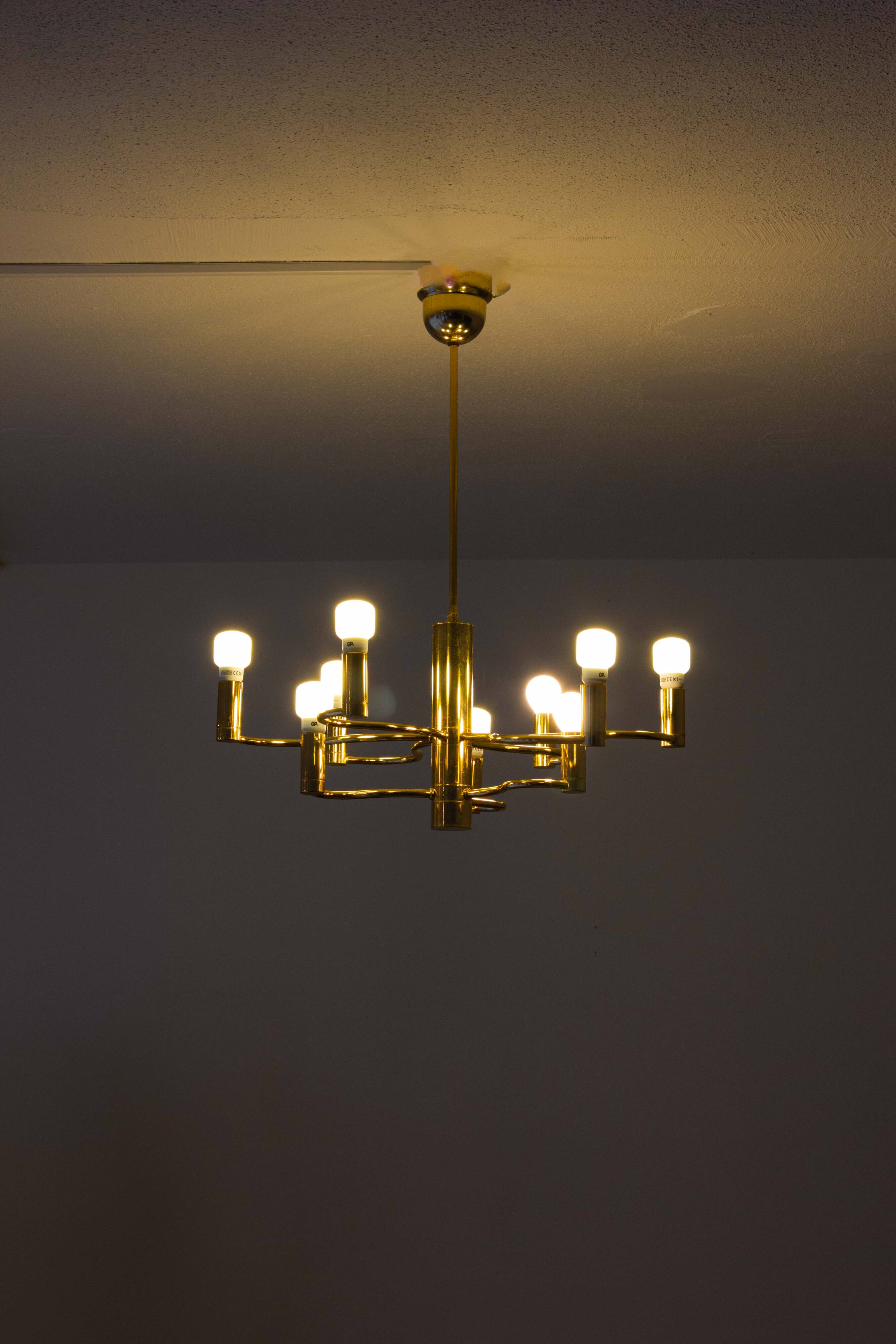 Vintage brass regency chandelier