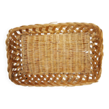 Rectangular vintage wicker basket