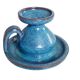 Blue stoneware candlestick signed Emile Masson