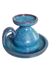 Blue stoneware candlestick signed Emile Masson