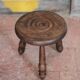Tabouret vintage, tabouret tripode, tabouret d'appoint, porte-plante bois