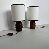 Lampe de chevet à poser en bois tourné