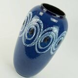 scheurich floor VASE blue with white swirl pattern fat lava model no.546-41