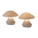 Set of 2 mushroom table lamps with silver details - vintage Murano glass - Space Age design - 1970s