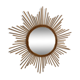 Vintage rattan sun mirror