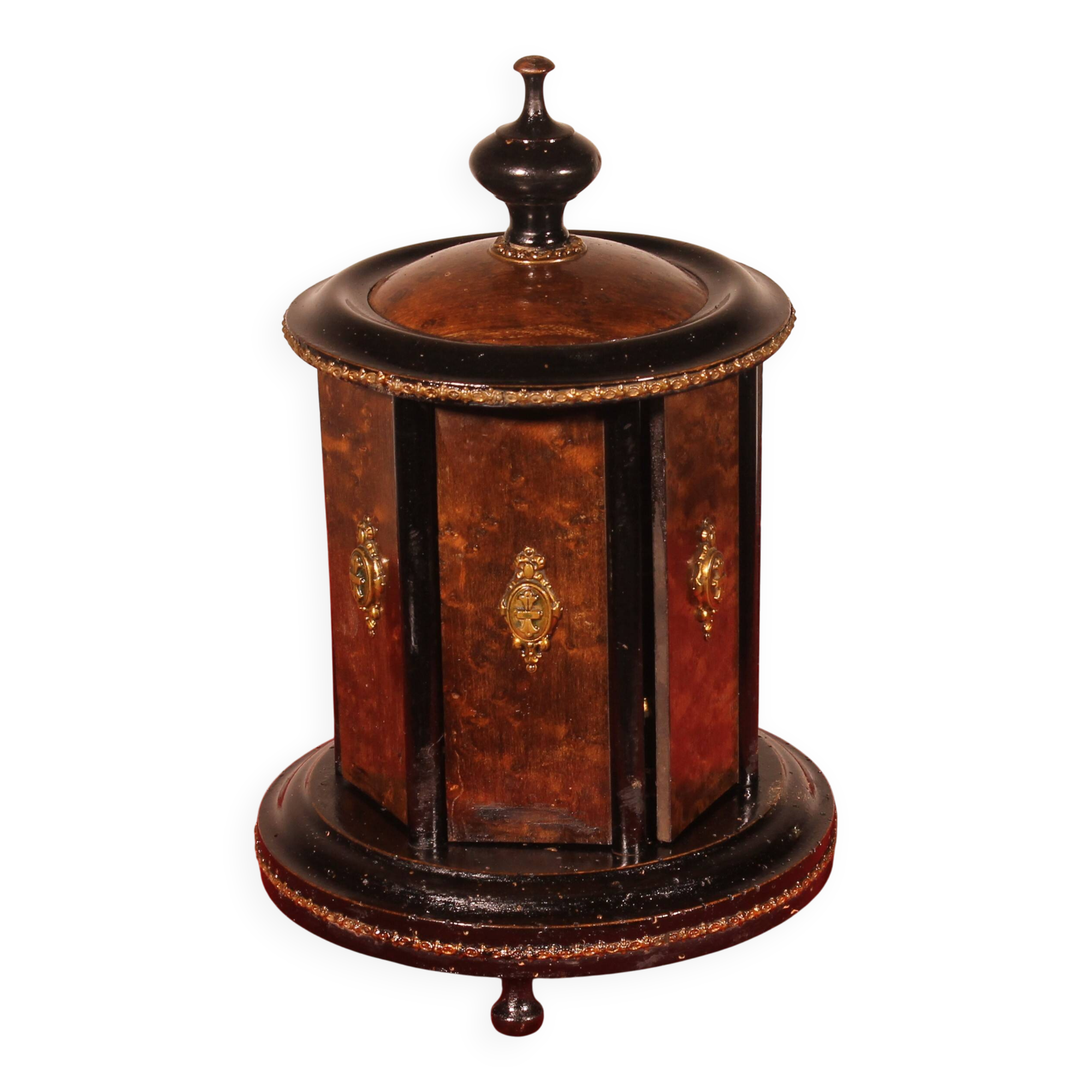 Napoleon III Cigar Humidor in Blackened Wood and Brass