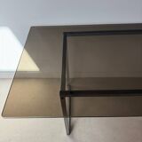 70s metal and smoked glass desk