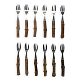 Ensemble de 12 couteaux à dessert manches en bambou décoration bohème