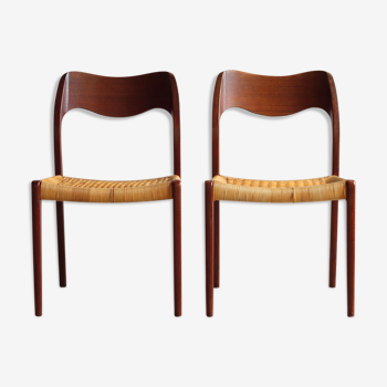 Pair of chairs n ° 71 by Niels O Moller for JL Mollers Møbelfabrik