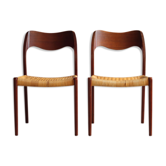 Paire de chaises n°71 par Niels O Moller pour JL Mollers Mobelfabrik