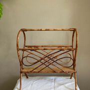 Rattan magazine holder 1970s