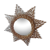 Miroir soleil rotin