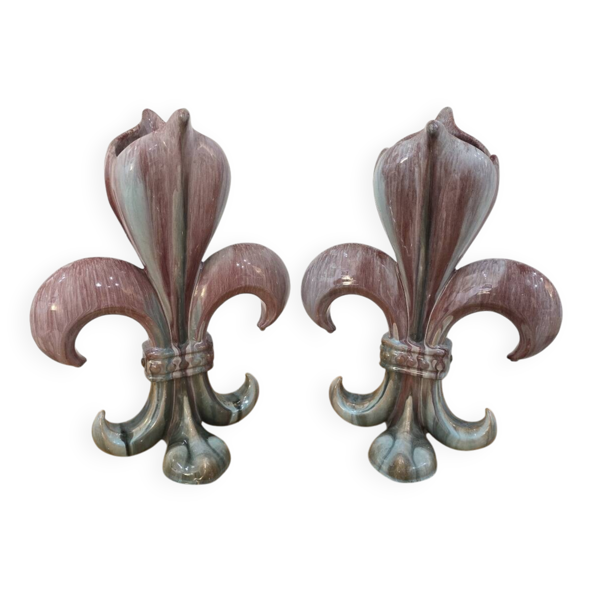 Pair of glazed ceramic vases