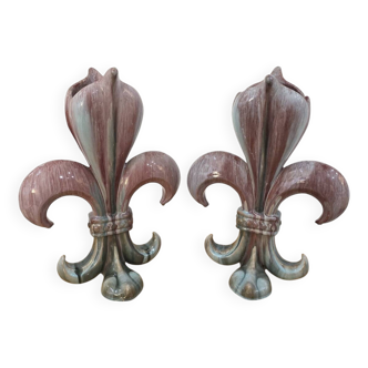 Paire de vase en céramique émaillée