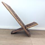 Chaise à palabre africaine en bois massif – Motifs sculptés