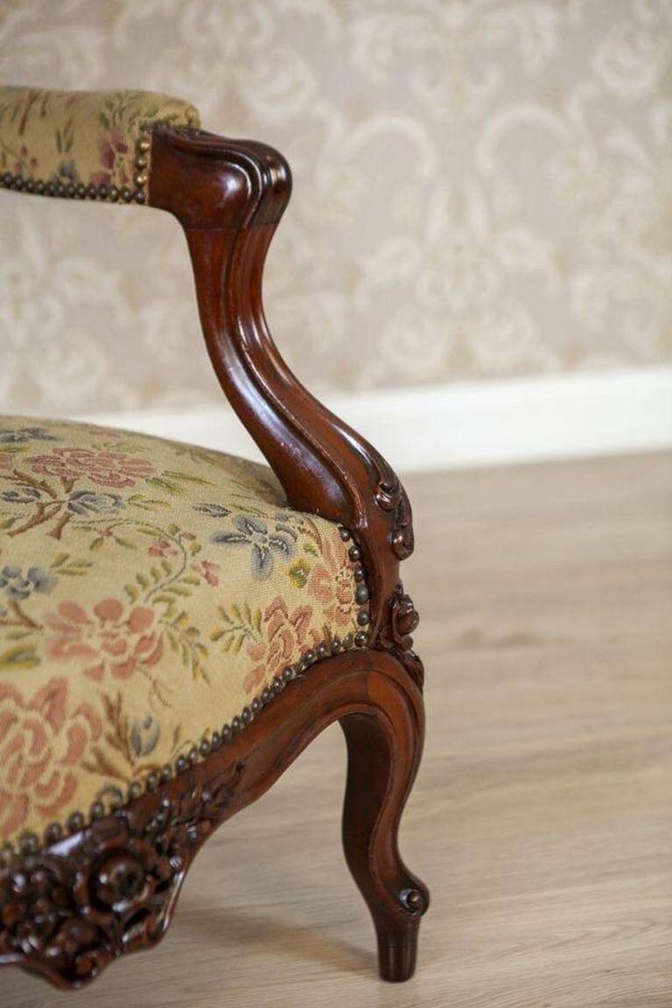 Antique Baroque Revival Armchair, 1890s