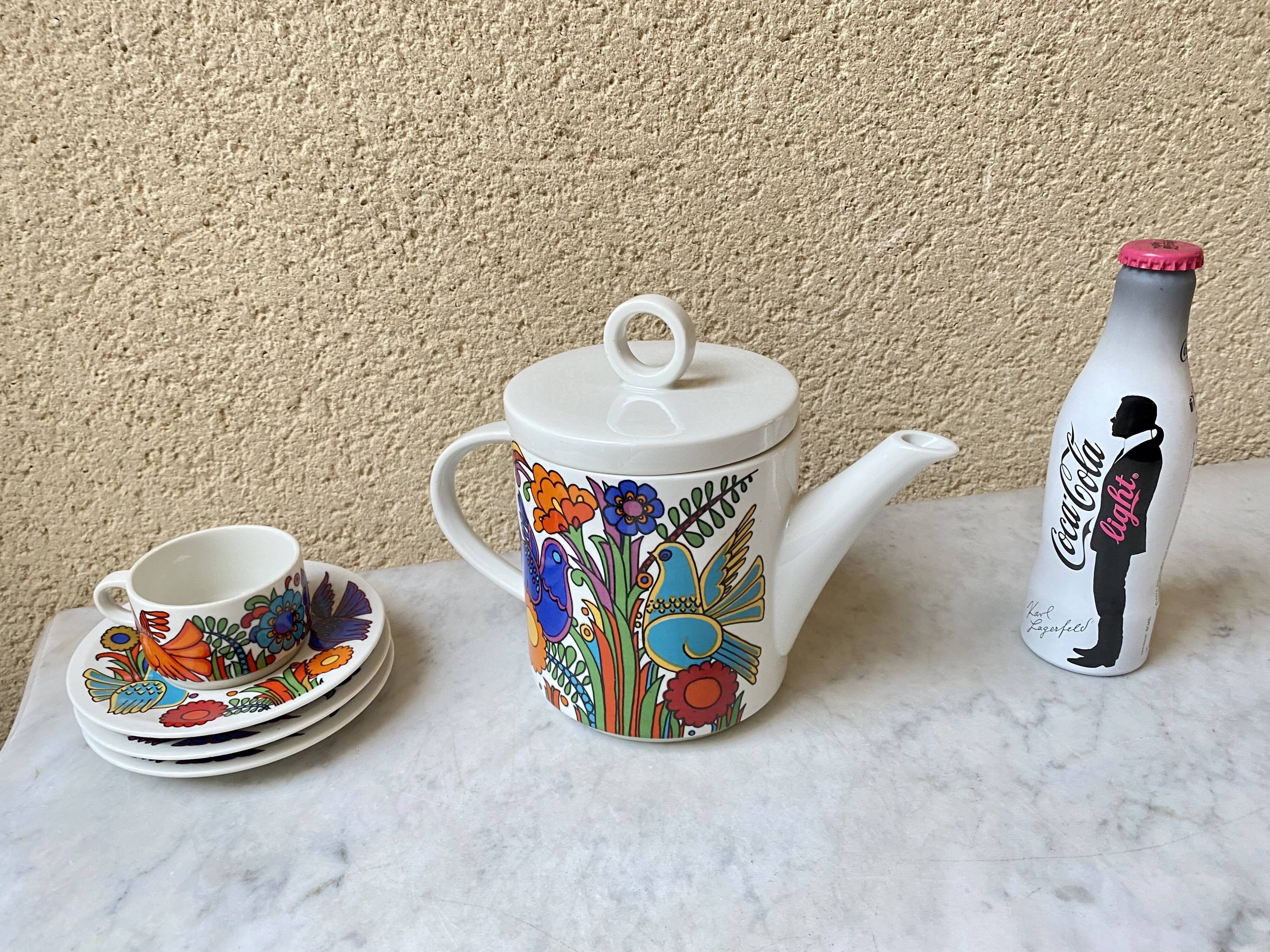 Coffee maker and ceramic coffee cup Villeroy and Boch Acapulco vintage 70s