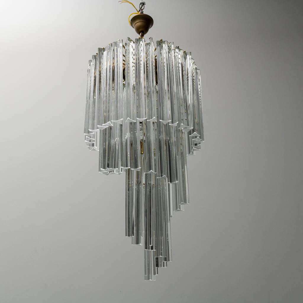 Cascade chandelier glass paolo venini 80s vintage modern
