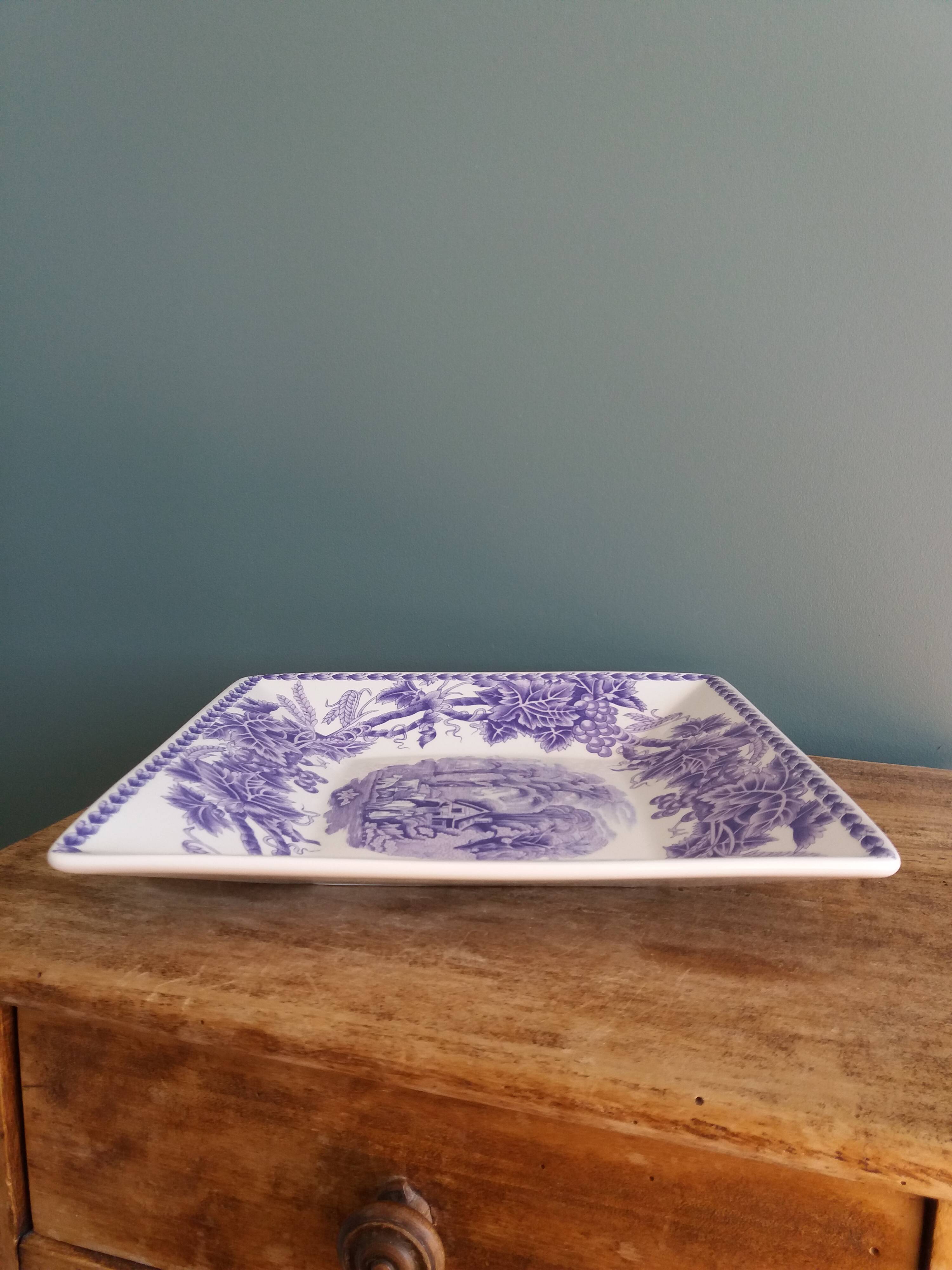 plate or dish with purple and mauve decoration