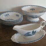Service terre de fer Onnaing, assiettes, saladier et saucière