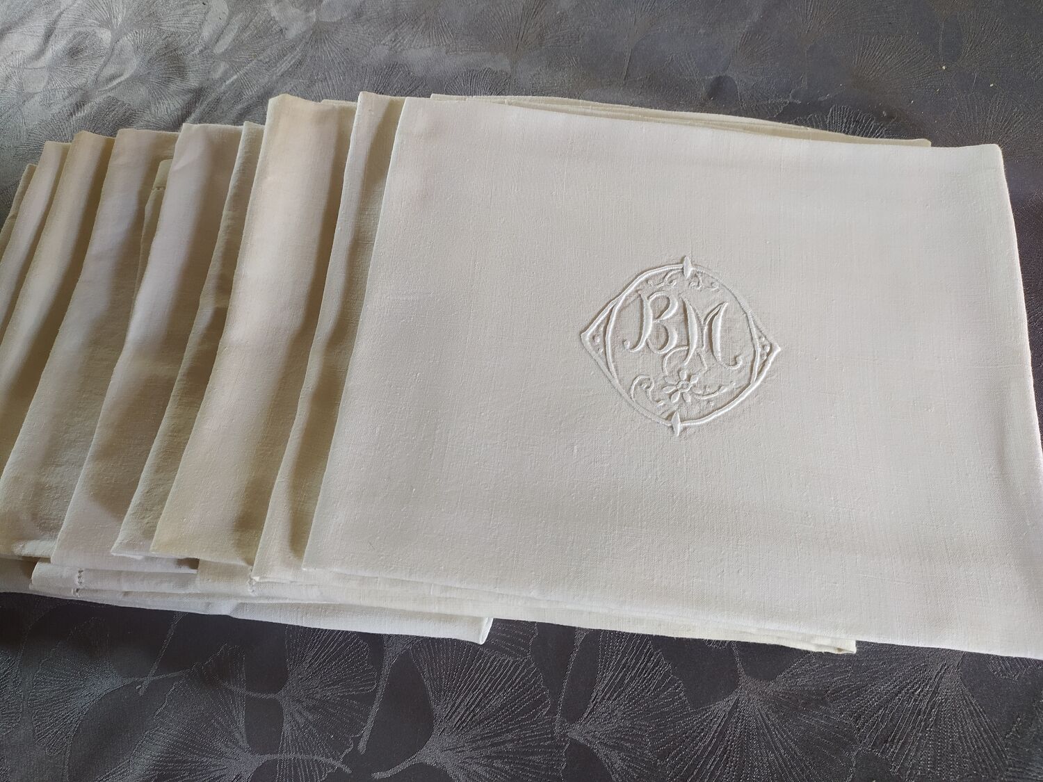 BM embroidered napkins