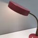 Table lamp in aubergine coloured metal, brass bend and teak wood 1960-70s