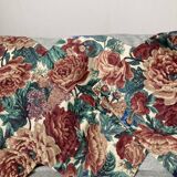 Set of 3 cushion covers in burgundy floral cotton