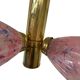 VINTAGE SPUTNIK BRASS CHANDELIER WITH PINK SHADES