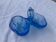Old art deco blue glass saleron