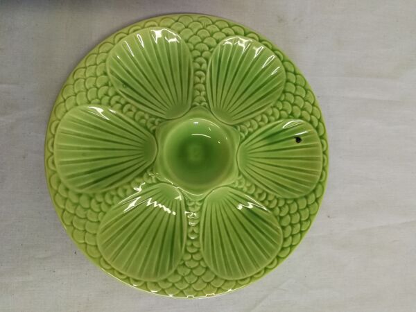 Ancienne assiette à huîtres digoin sarreguemine