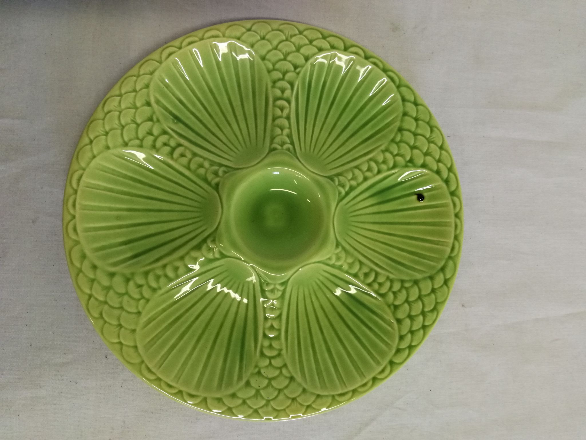 Ancienne assiette à huîtres digoin sarreguemine