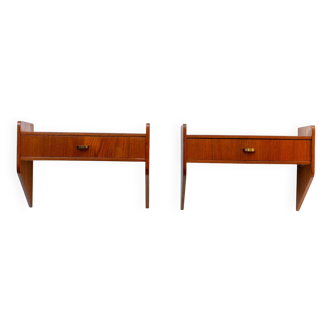 Pair of Danish bedside tables  in teak, 1950s.