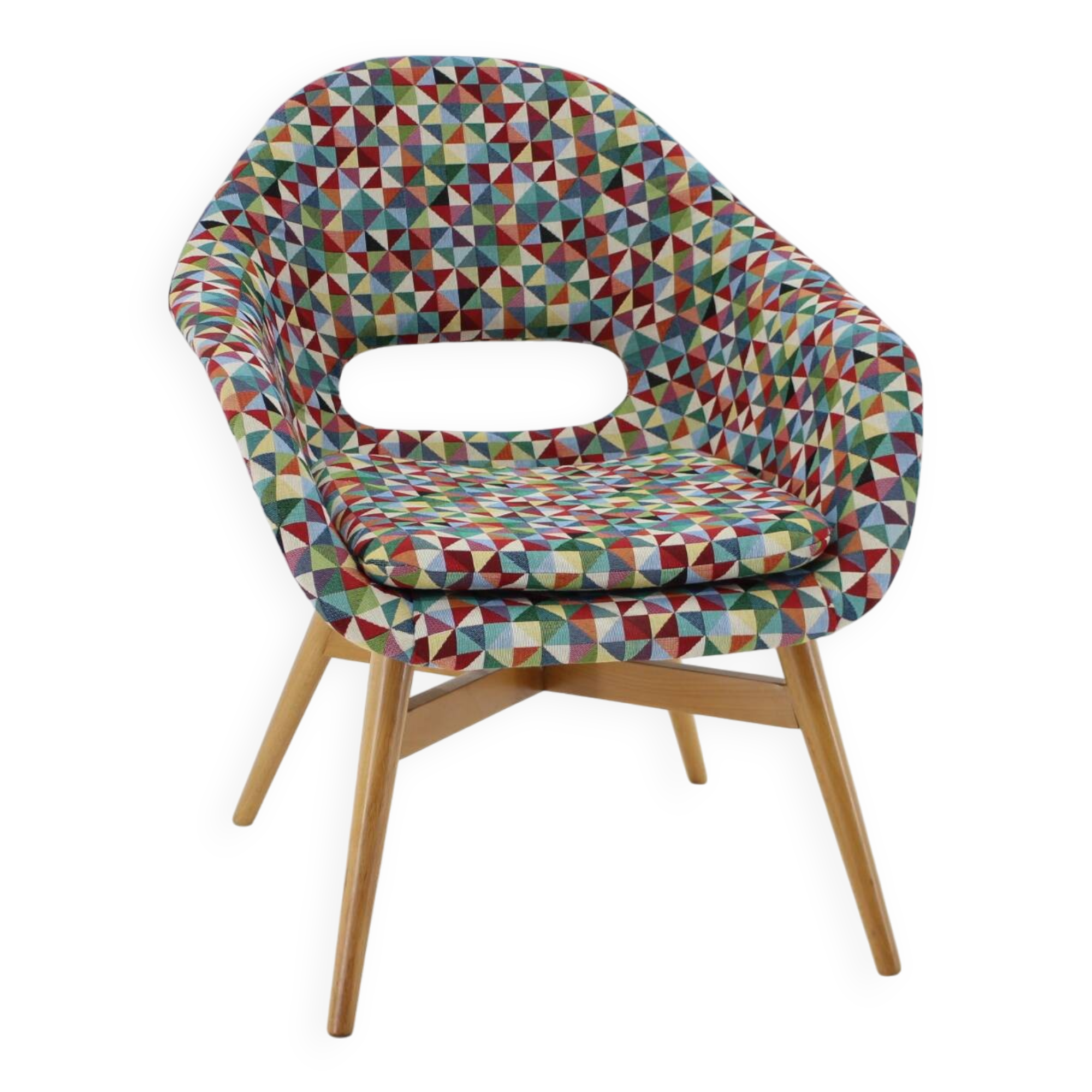 1960s Miroslav Navratil Shell Lounge Chair, Czechoslovakia
