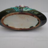 Former art nouveau planter in colorful dabbling iris décor