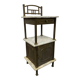 Brass bedside table with a marble top.