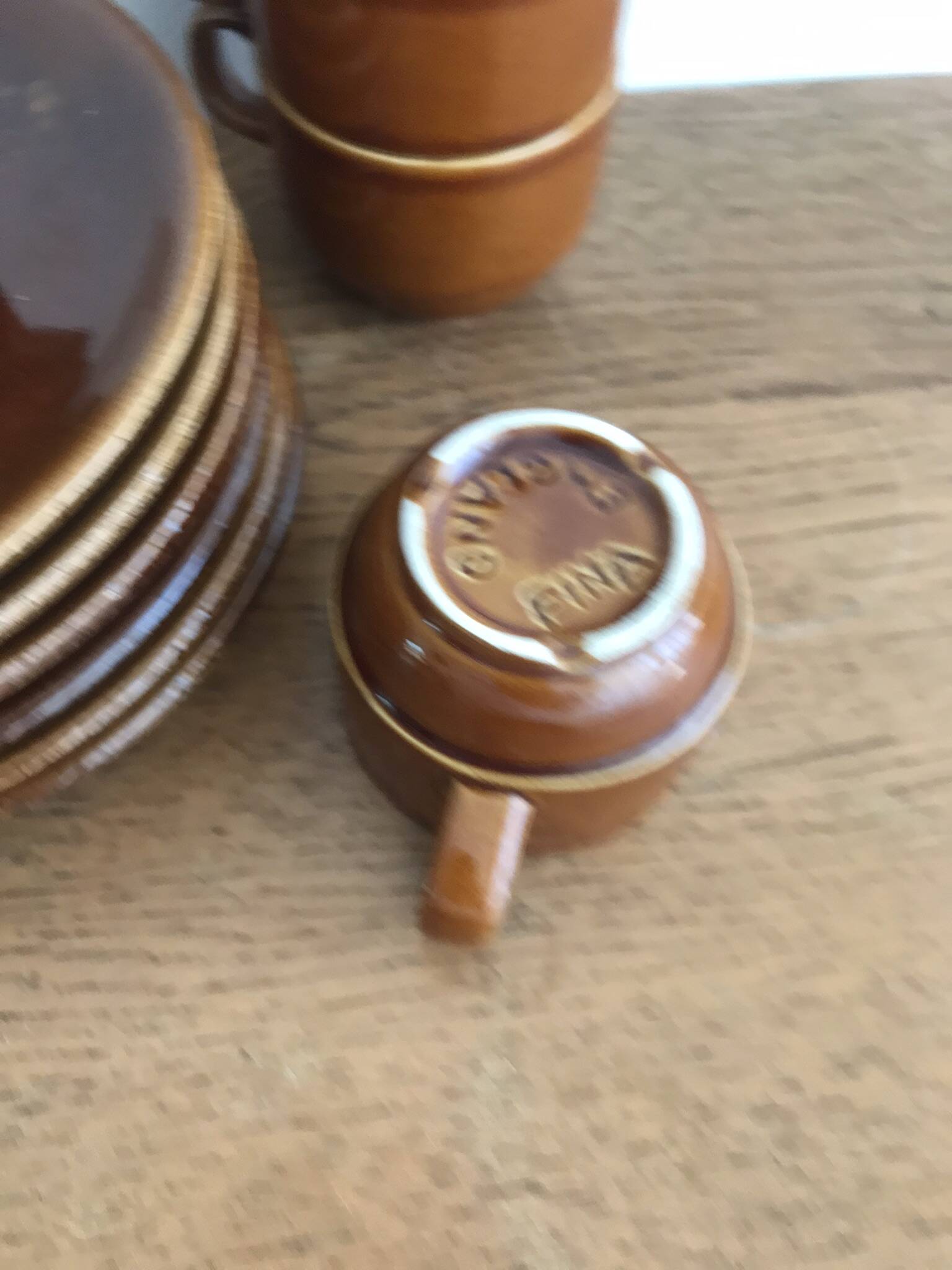 Set of 6 Fina England coffee cups with saucers