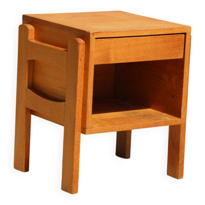 Chevet chêne clair cubique 1960
