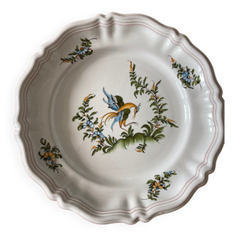 Decorative plate signed Lallier Faïence de Moustier