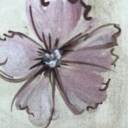 Armoire double gris en pin peint à la main — motif floral romantique, époque 1920