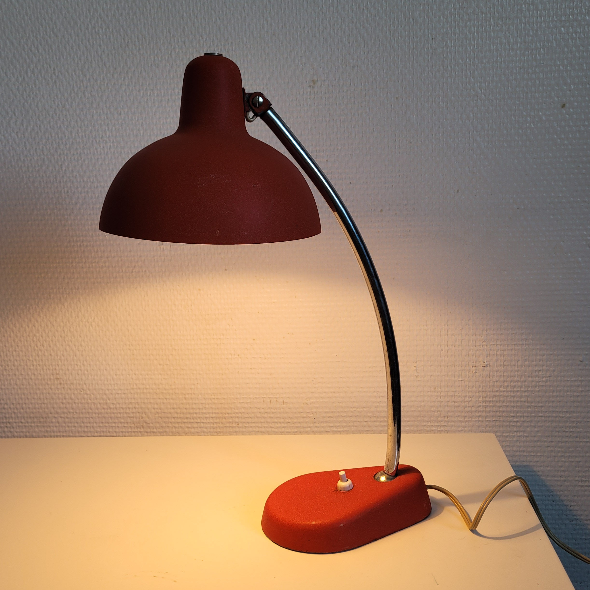 Retro red desk lamp year 50